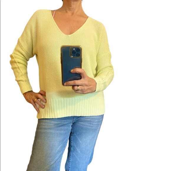 LUCKY BRAND Green V Neck Cotton Blend Sweater.Size S - Picture 5 of 15